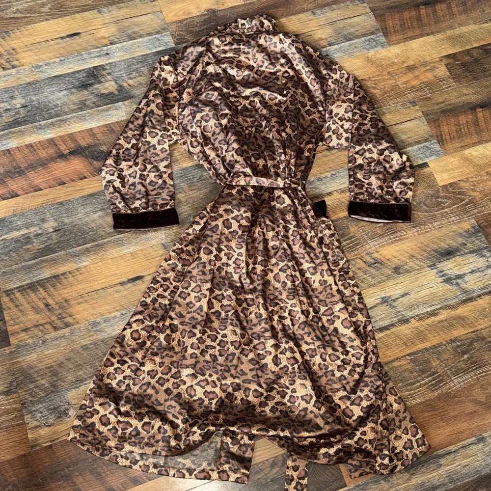 Vintage Amanda Stewart Leopard Print Robe / Duster – Size M luxury look - Picture 9 of 9
